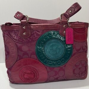 Coach Circle Patchwork East West Tote